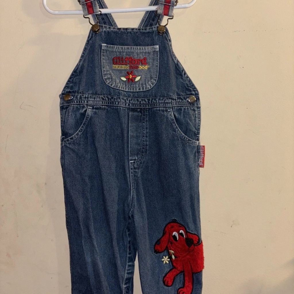 Kids Denim Overalls With Red Appliqu